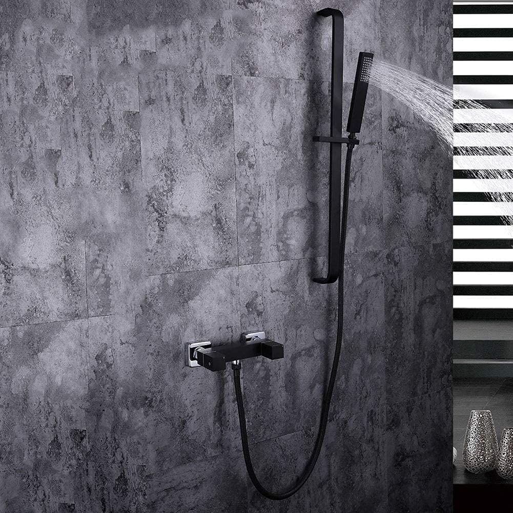 Robinet de douche mural pour toute la famille avec colonne à curseur réglable pratique