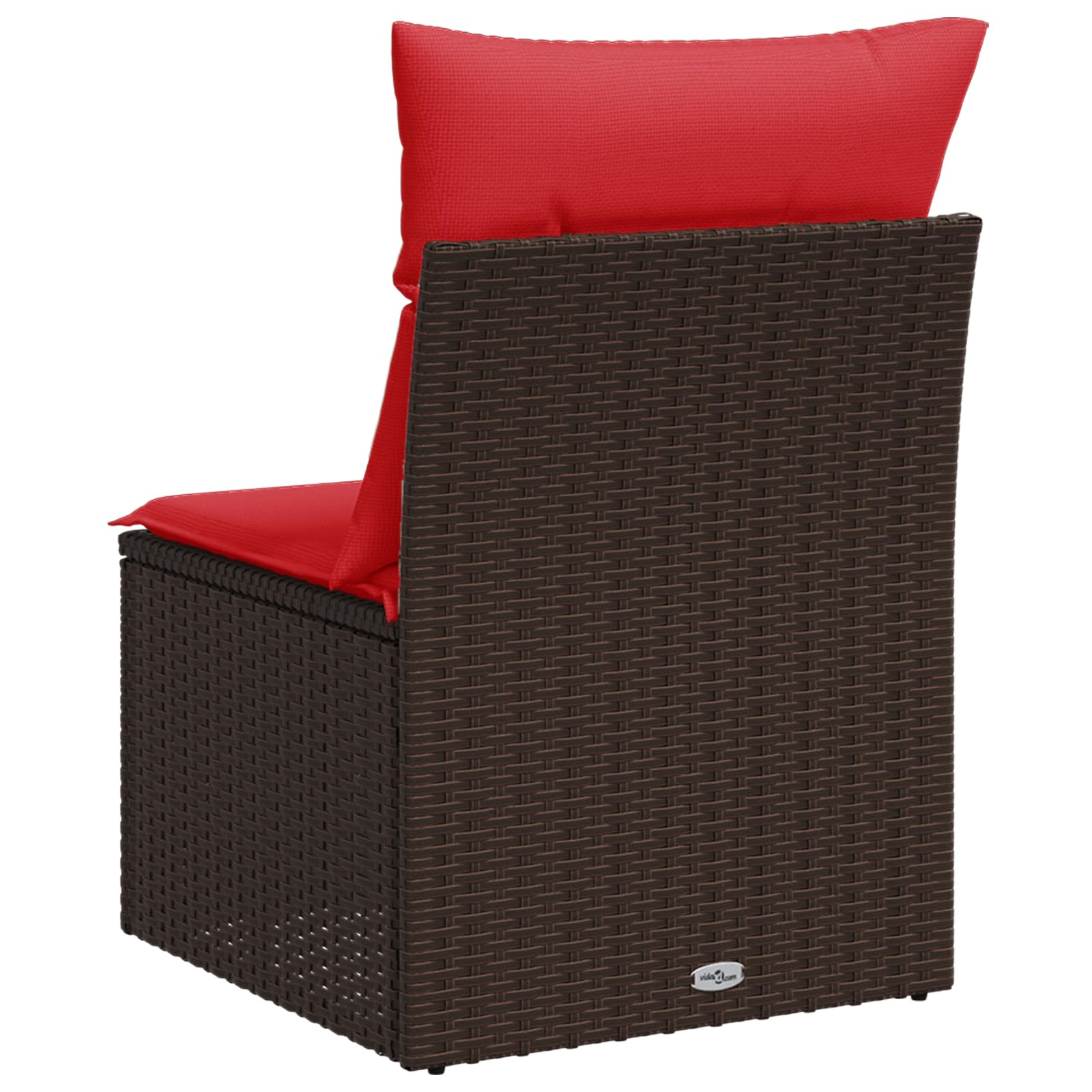Divano da Giardino Polyrattan Marrone 55x62x69 cm | Cuscino seduta sfoderabile lavabile, telaio acciaio verniciato a polvere, design modulare, carico max 110 kg
