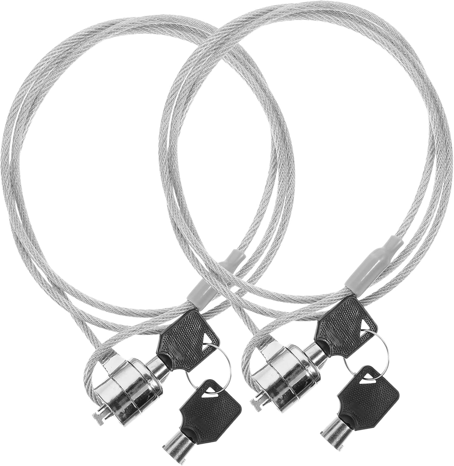 2Sets Portable Theft Cable Lock for Laptop Keyed Security Lock Lightweight Design Compatible with Digital Devices for Use