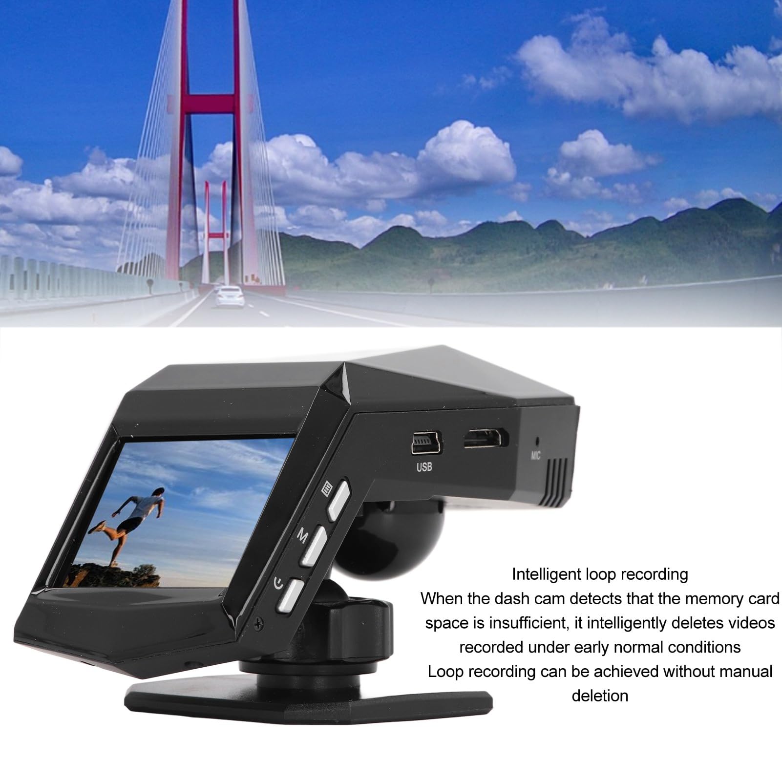 Dash Cam Anteriore Posteriore, Videoregistratore Digitale per Auto, Telecamera per Cruscotto con Visione Notturna HD da 10 MP, Videocamera per Registratore Dash Cam Profumo