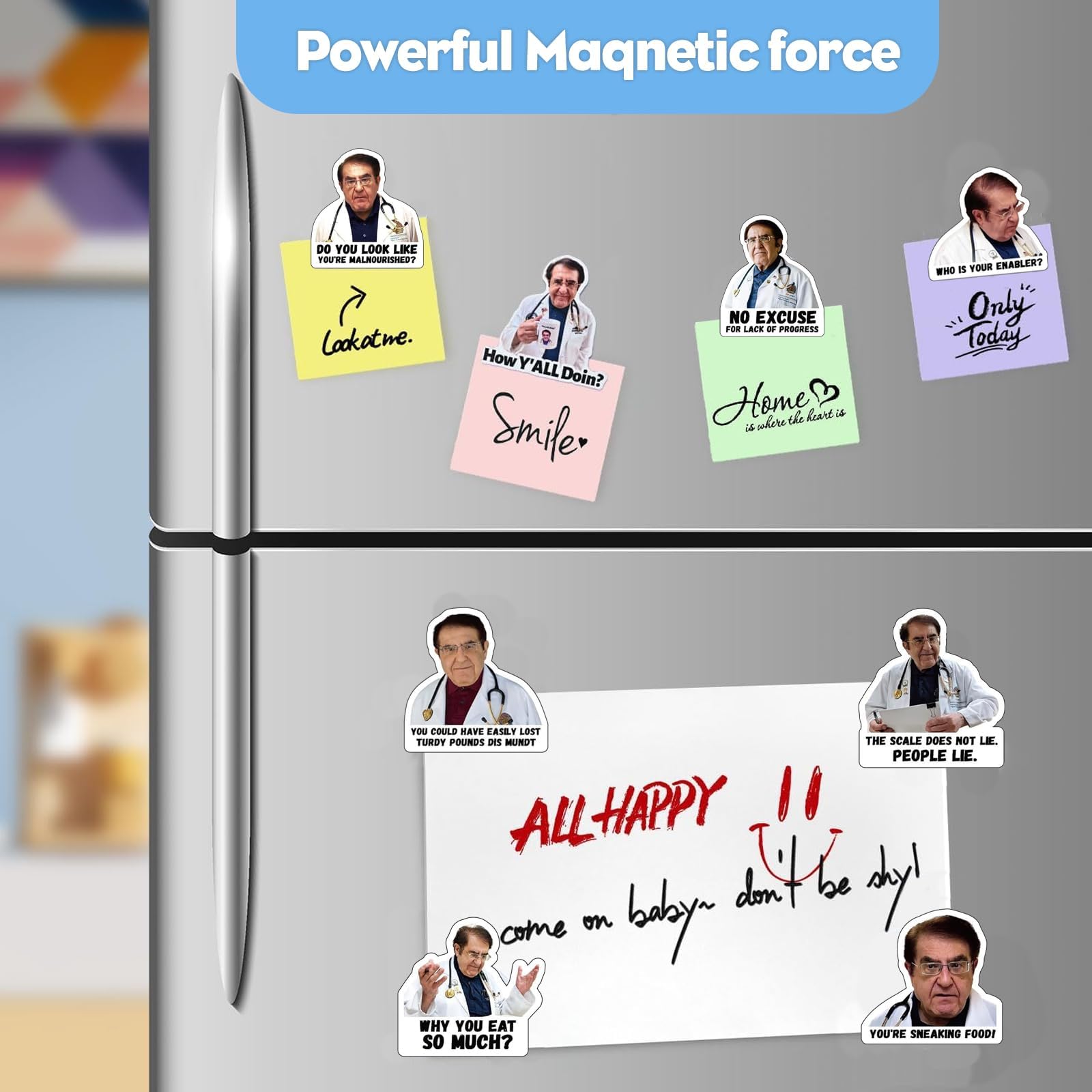 Dr Nowzaradan Magnesy na lodówkę, 12 szt., zabawne magnesy na lodówkę, do kuchni, motywacyjny napis inspirujący magnes na lodówkę