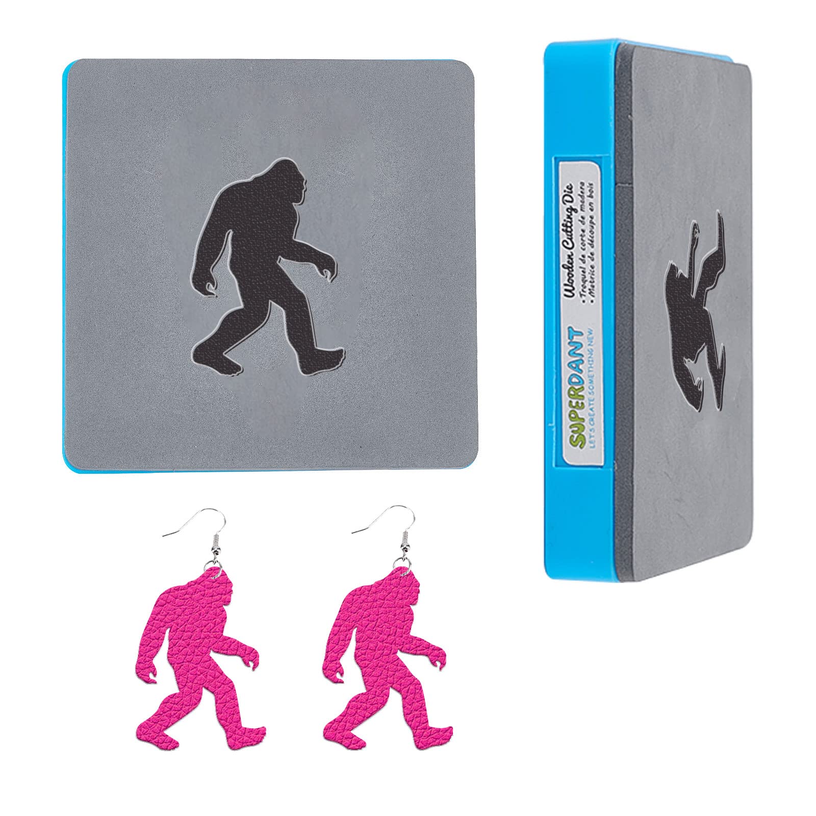 SUPERDANT Sasquatch Wooden Die Cutting Leather Cutting Dies Earrings Die Cut DIY Leather Craft Wood Cutting Die Machine Earrings Sasquatch Jewelry for Women Girls Keychain Making