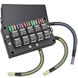 Weasch 12V Relay Box 15 Way Fuse Relay Box, with Pre-Wired, 10 Relays and 15 ATC/ATO Blade Fuses, 5 Pin Relay Block and Kit, for Automotive Car Marine Truck Boat