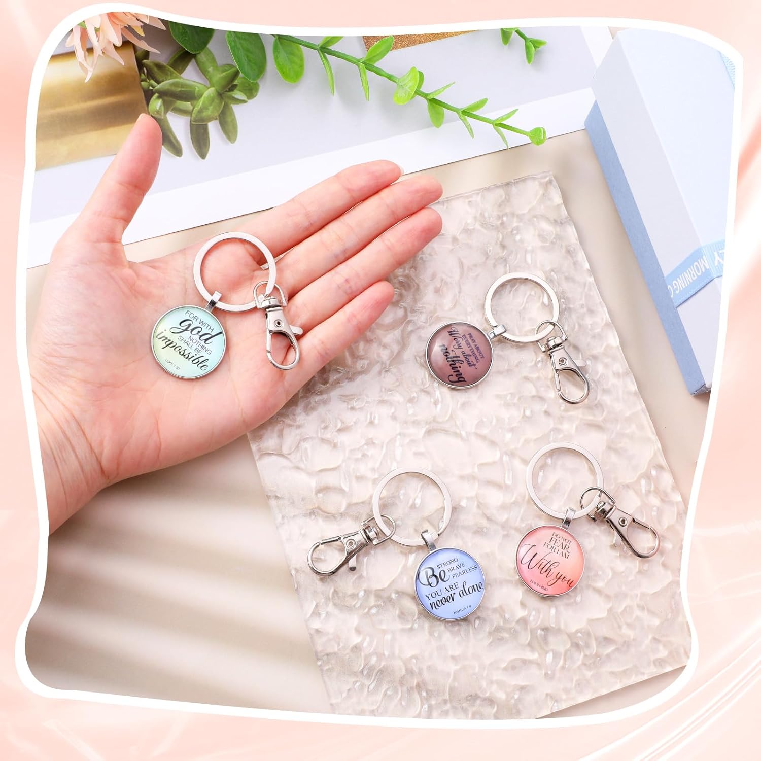 18Pcs Christian Keychain Bulk Bible Verse Religious Keychain Scripture Quote Inspirational Gifts Supplies for Men Women - Image 5