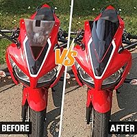 Vista 5 de GZYF Parabrisas de moto para Honda CBR300R 2014-2020, negro