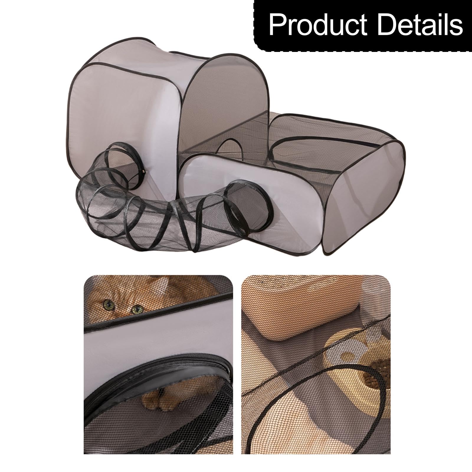 Cage Tunnel pour Chat, Pliable, en Filet, Jouet Interactif Universel, Tunnel de Jeu Pratique 2 en 1 pour Petits Animaux, Cochons d'Inde, L