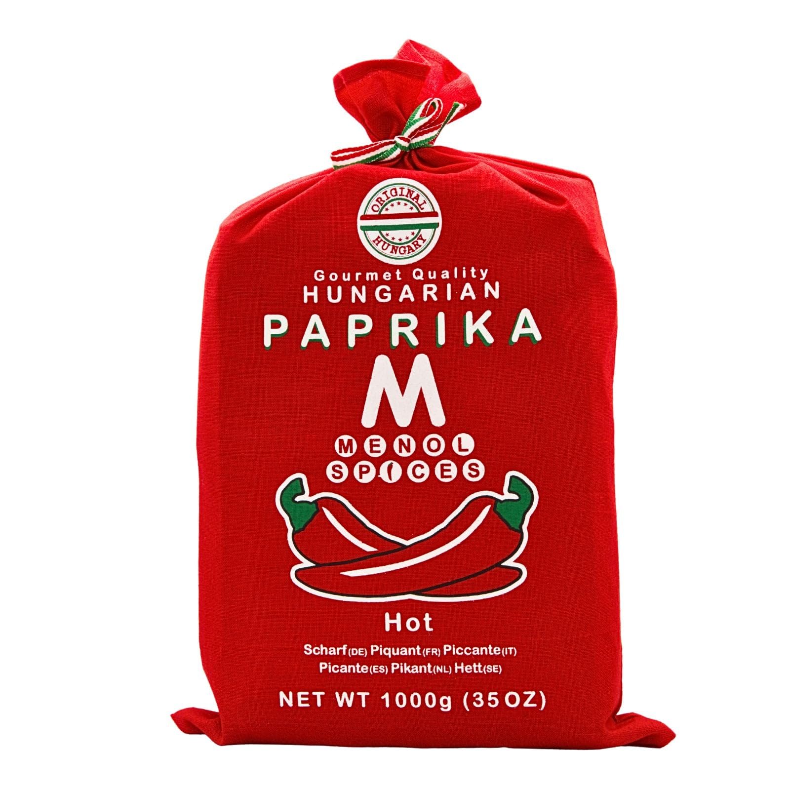 Menol Spices Paprika Fort Hongrois en Poudre 1kg, Format Familial | Jamais amer et vraiment fort, mouture pneumatique à froid, couleur ASTA 150+, le format 1 kg des grands cuisiniers