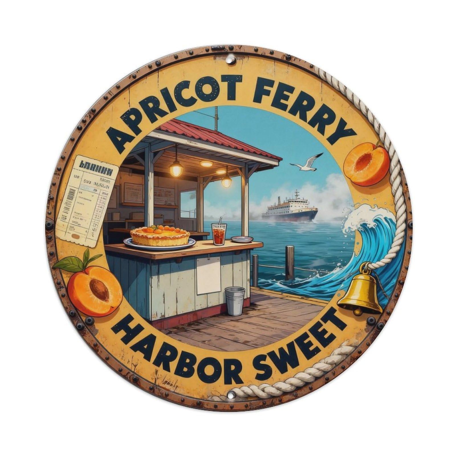 Apricot Ferry Sign Metal Tin Sign Plaque