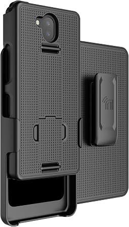 Case with Clip for Sonim XP10 5G, Nakedcellphone Slim Hard Shell Phone Cover with Kickstand and [Rotating/Ratchet] Belt Hip Holster Holder Combo for XP9900 2022 - Black