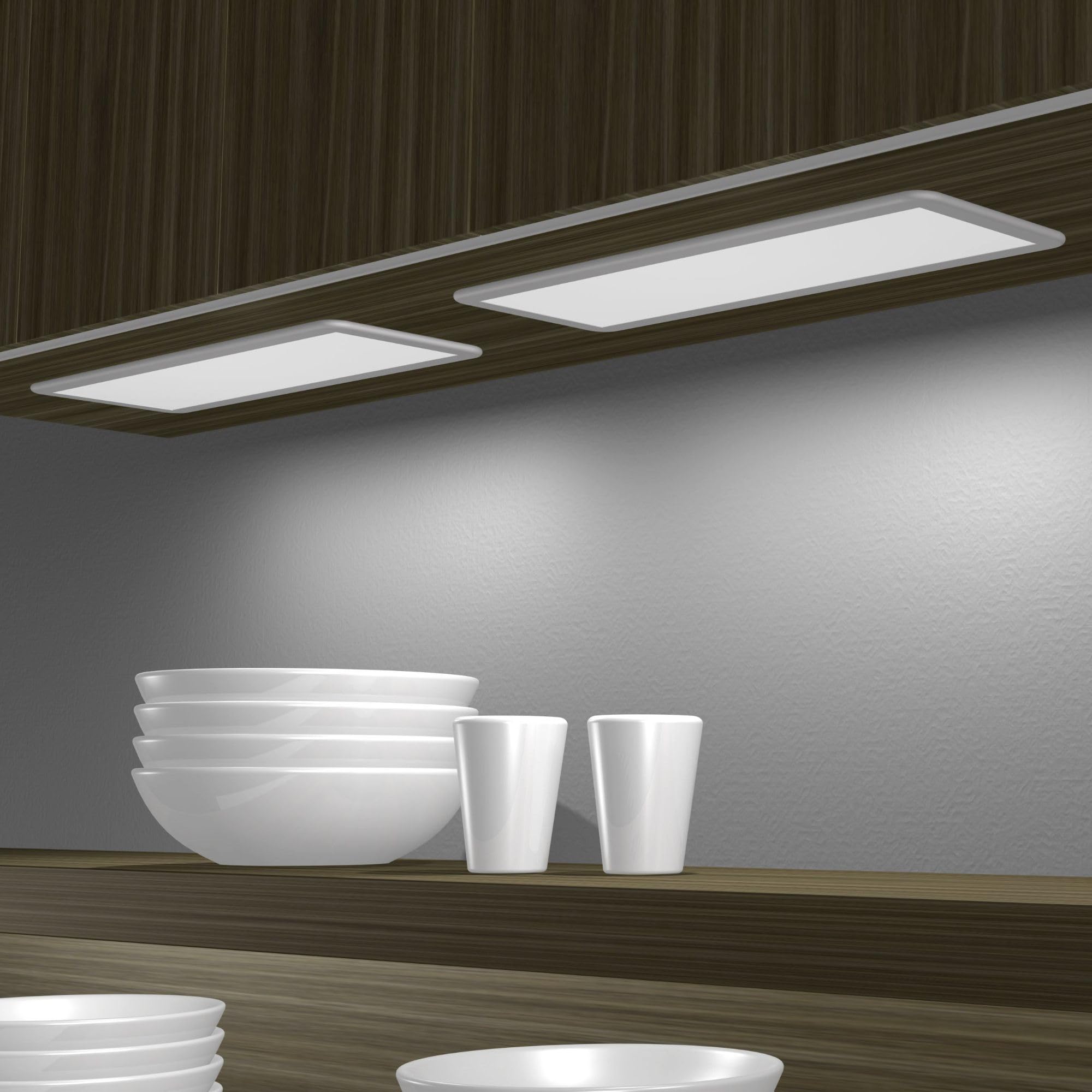 kalb | Lumeo LED Unterbauleuchte Küche, 45cm/60cm, flaches Design, neutralweiß 4000K oder warmweiß 3000K, 12VDC, LED Unterschrank Beleuchtung, einfache Montage, LED Küchenunterbauleuchte