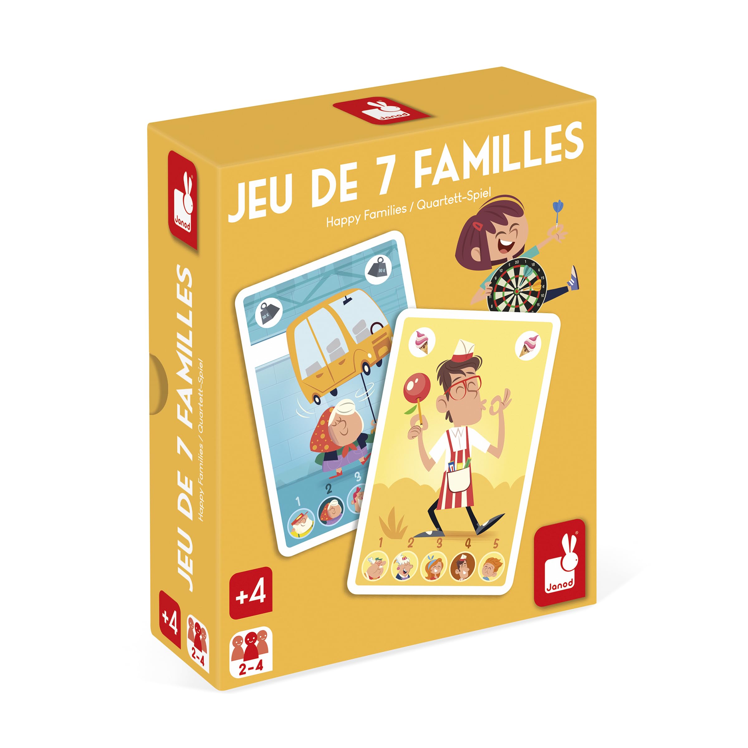 Janod - Set of 7 Families - Fairground Theme - Children's Board Game - Card Game - FSC-Certified Cardboard - Ages 4 and up
