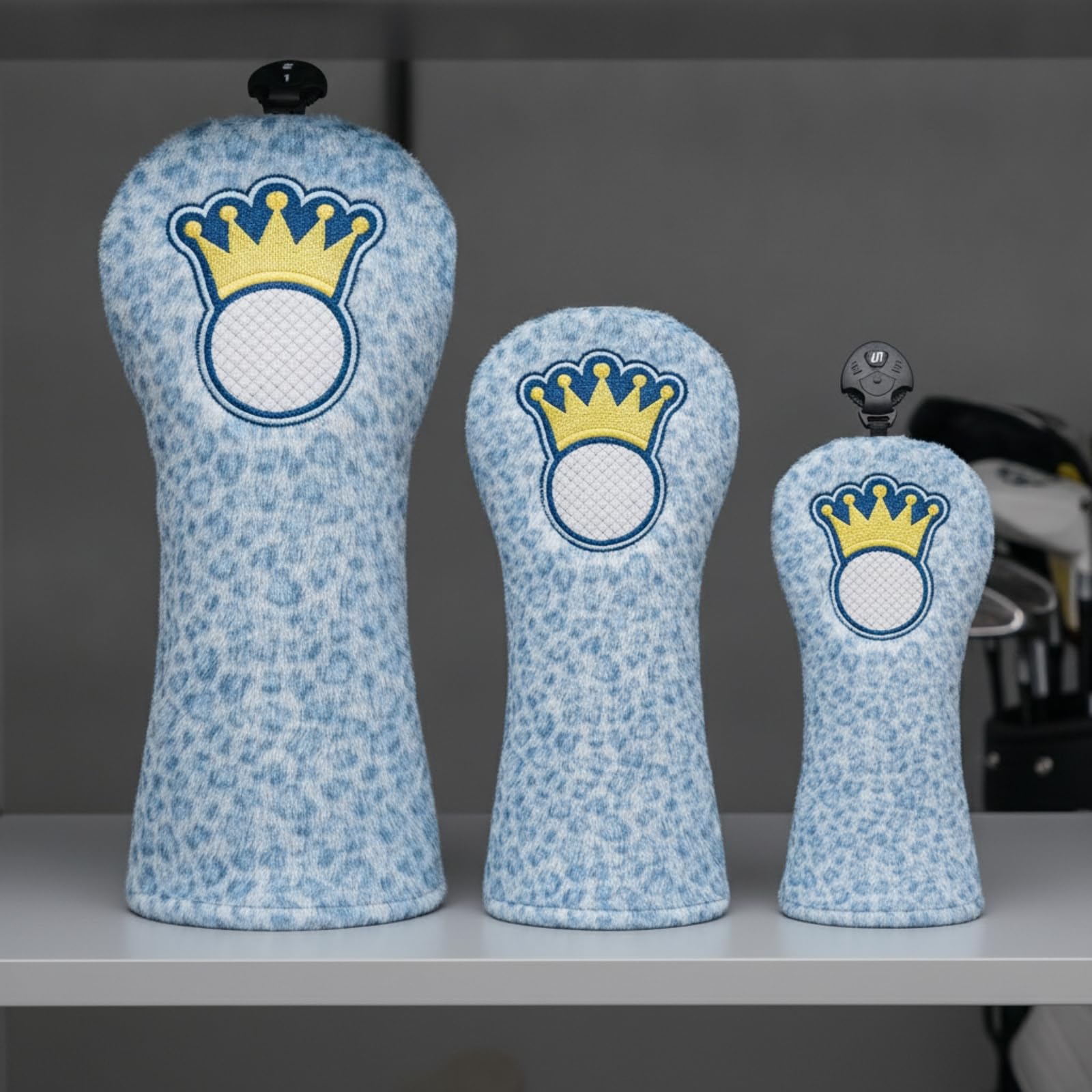 3 Stück Bestickt Schlägerschutz | Plüsch, Golfschlägerkopfhaube, plüschig, Golfschlägerhaube, für Golfplatz