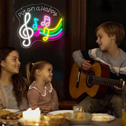 Miniatura 4 de Letrero de neón musical para decoración de pared, nota musical, luz LED de neón para dormitorio, música en vivo, para estudio, aula, fiesta, bar,