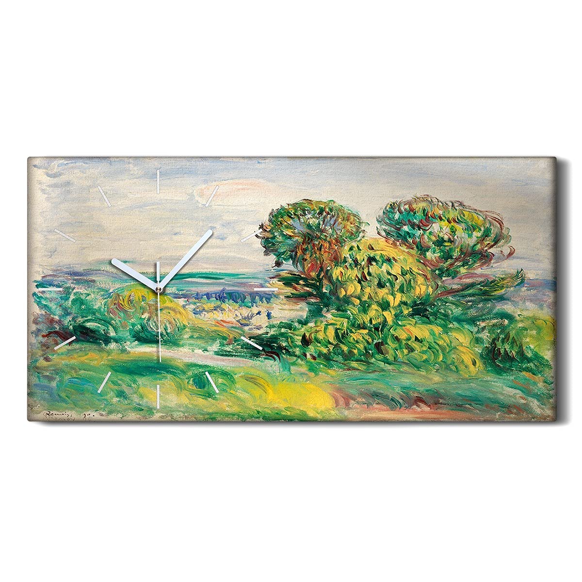 Horloge sur toile Coloray 60x30 cm silencieuse pour salon moderne
