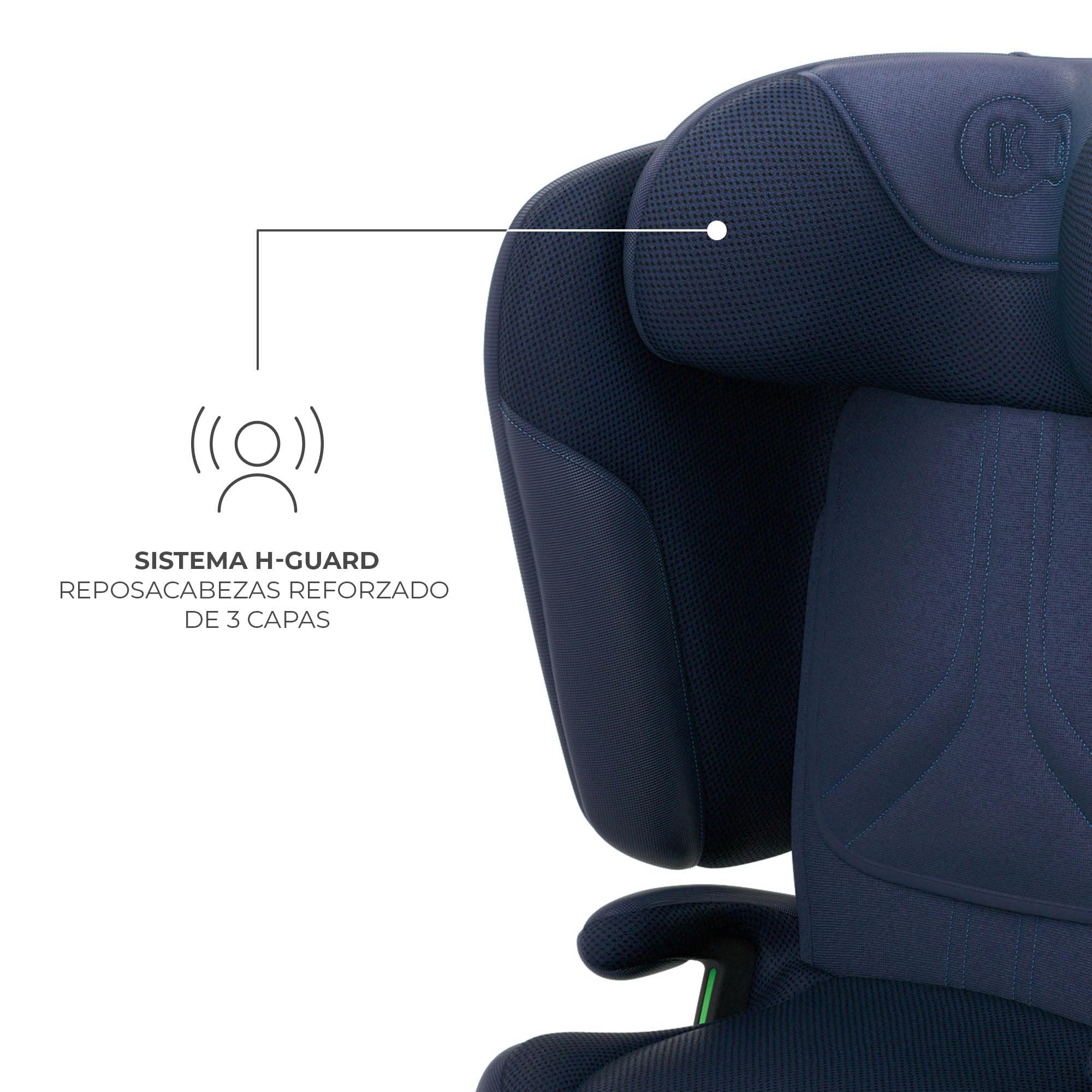 Kinderkraft UNITY 2, Fotelik 100–150 cm dla dzieci 3,5–12 lat, 5-stopniowa regulacja oparcia, Składany, ISOFIX, systemy SPS+ i H-GUARD, Tapicerka AIR FLOW, Łatwe czyszczenie, Niebieski