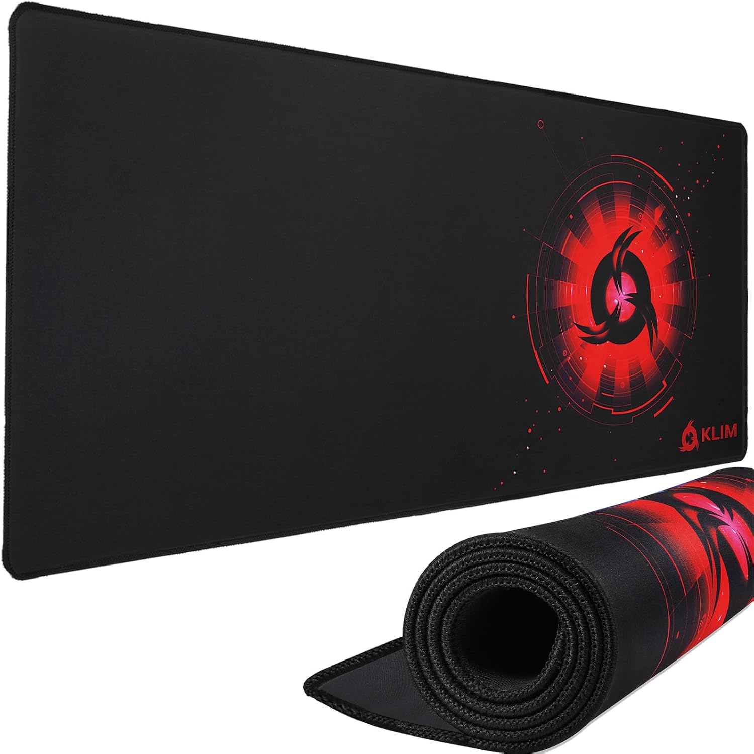 KLIM Mousepad XL - Superficie estesa - Tappetino per Mouse Extra Large da Gaming - Base in Gomma Antiscivolo - Superficie Testurizzata ad Alta precisione - 900 x 400 x 4 mm - Rosso 900L x 400l mm Rosso - Immagine 1