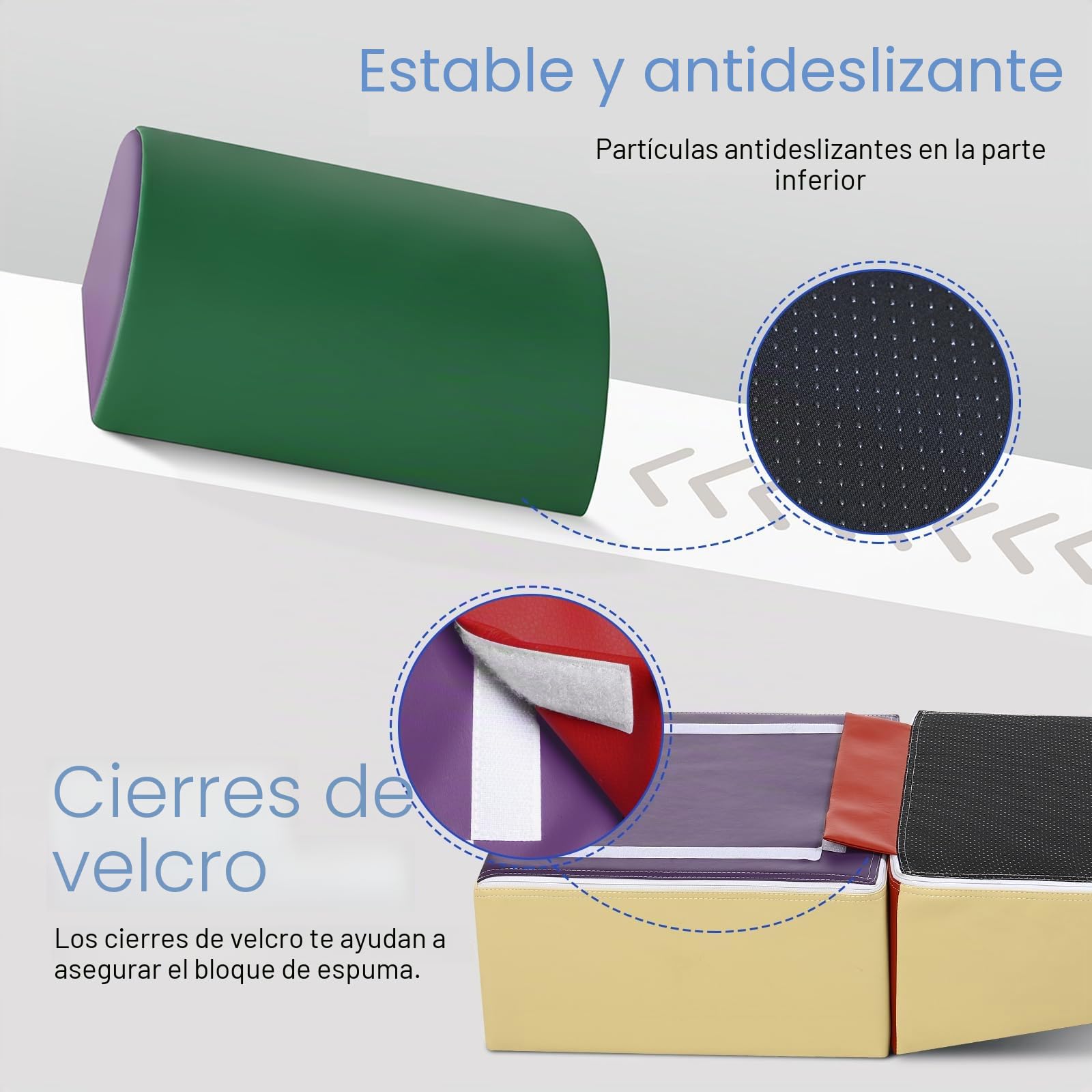 Wilwolfer Juego de 5 Bloques de Espuma para Niños: Cuero PU Bloques Psicomotricidad Infantil - Set de Escalada Suave Ligero para Interior Infantil Juego de Trepar y Gatear Regalo para Bebés(Clásico)