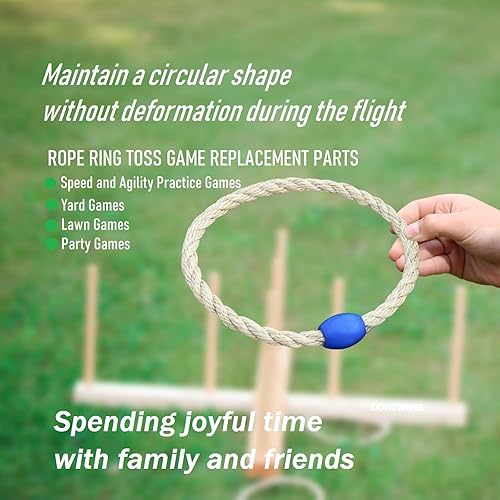 Miniatura 5 de 10 piezas de repuesto de juego de cuerda multicolor para niños y adultos, anillos de lanzamiento al aire libre para juego de práctica de velocidad y
