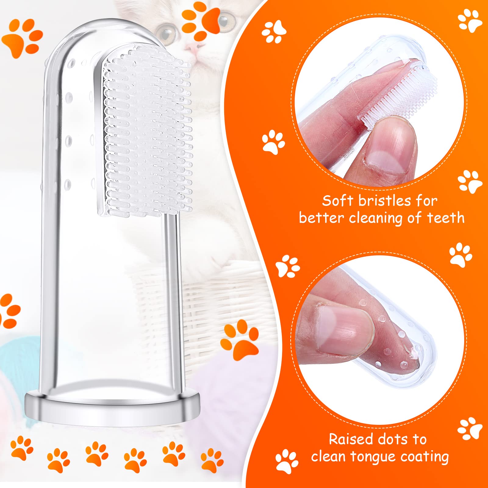 Paquete de 80 cepillos de dientes para perro, cepillo de dientes para dedos para mascotas, fácil limpieza de dientes, cepillo de dientes de perro, cuidado bucal, cepillo dental para mascotas, fundas