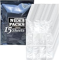 Vista 10 de Nice Packs - Bolsas de hielo seco reutilizables para envío de alimentos congelados, refrigeradores, loncheras, flexibles y duraderas (10 mini hojas)