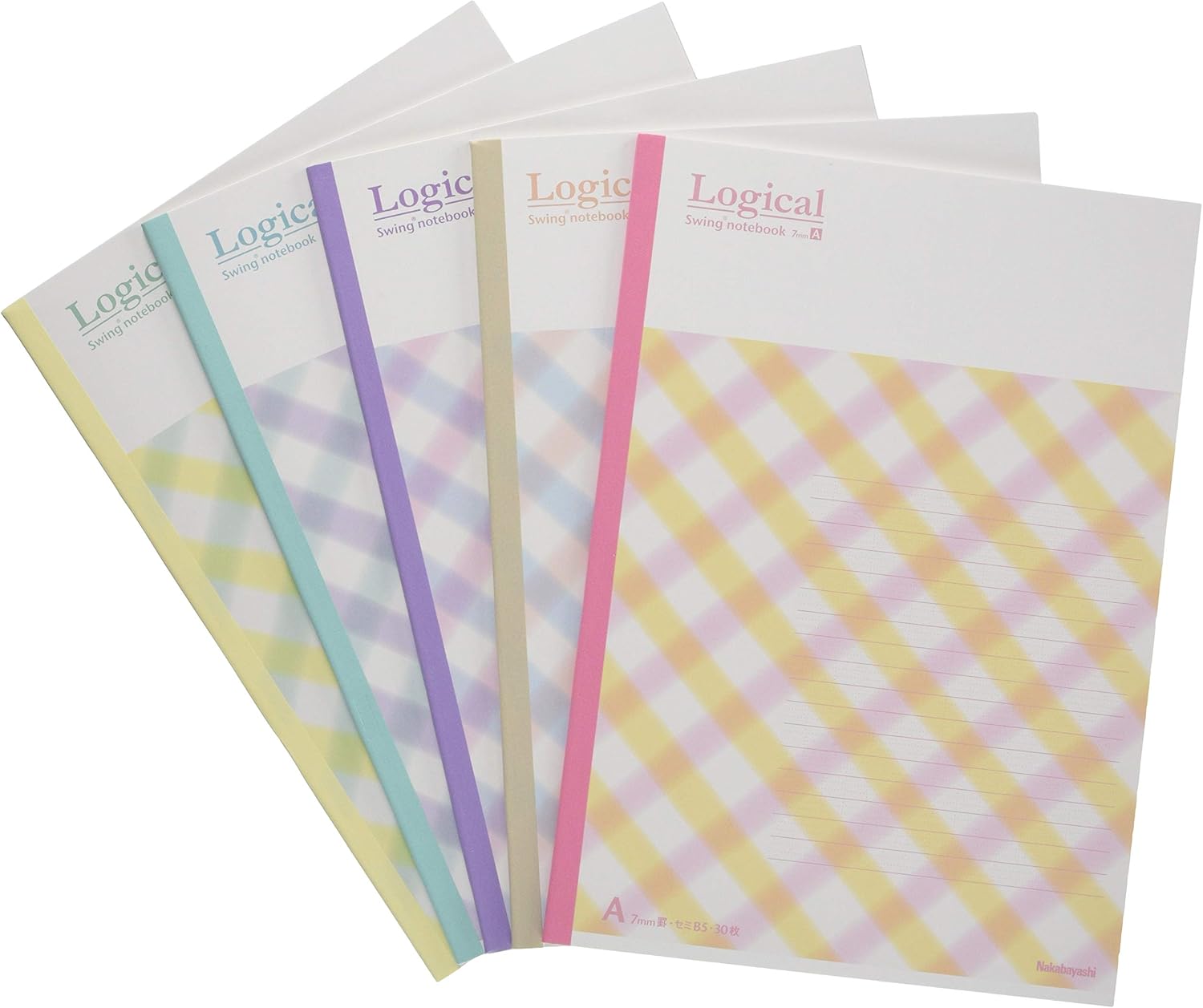 Nakabayashi S-141A-5P Swing Logical Notebook, Pack of 5, Semi-B5, A-Ruled, Mickey & Friends