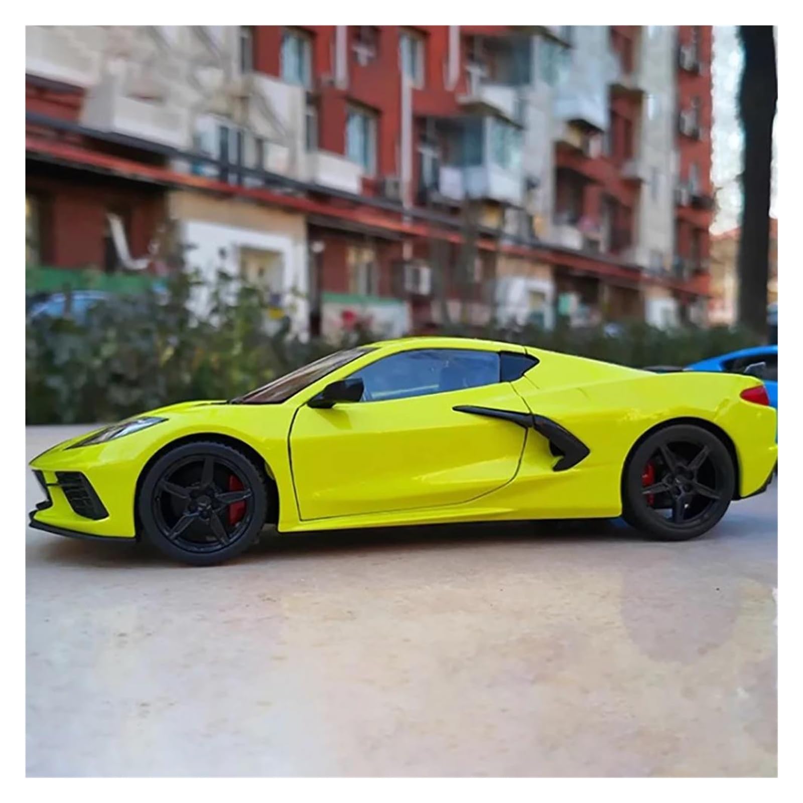 Model samochodu 1:24 do Corvette Sports 2020 symulacja stop model samochodu hobby kolekcja zabawek pojazd zabawka (żółty)