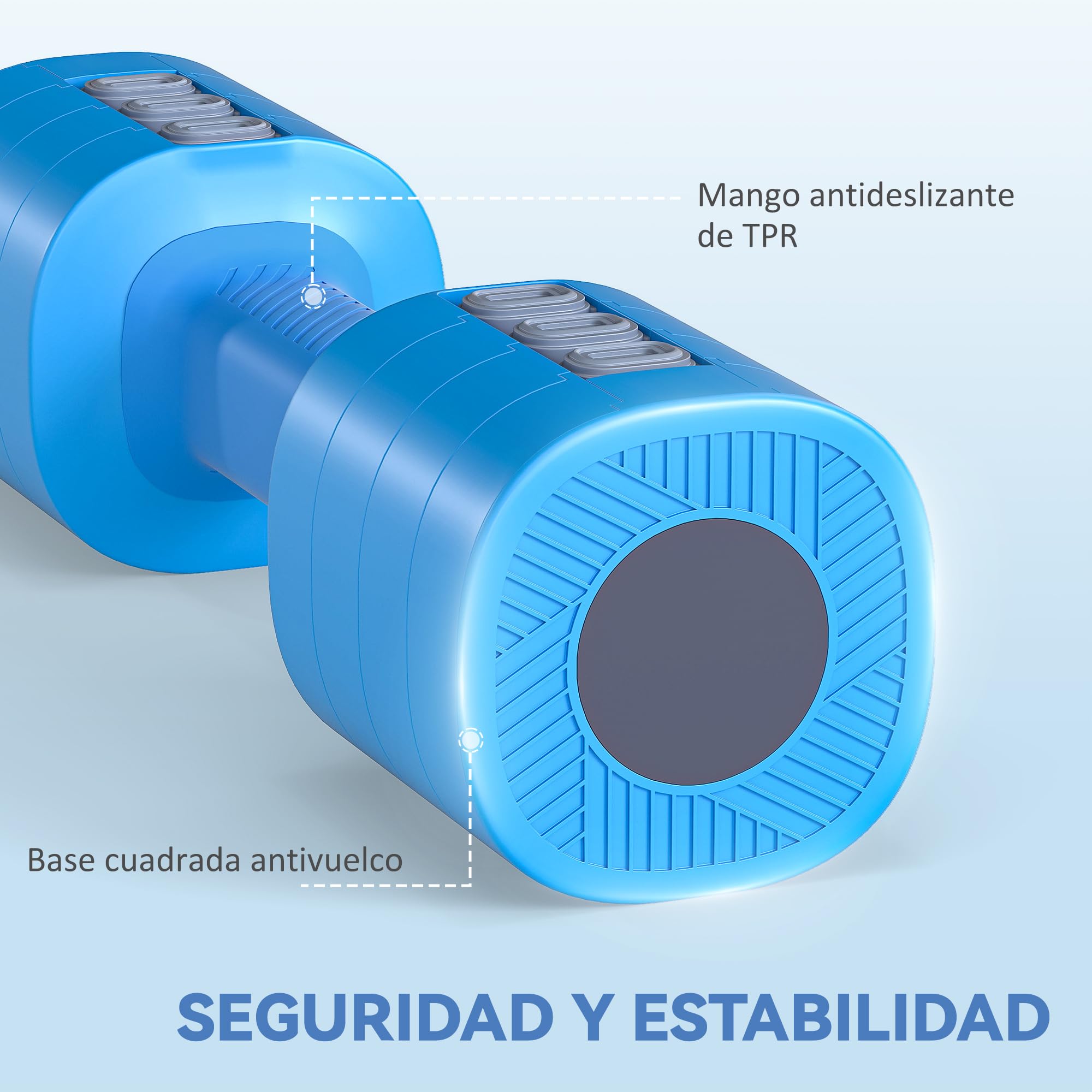 SPORTNOW Juego de Mancuernas Ajustables 4 en 1 5 2 2,5 kg | Juego de Pesas y Mancuernas de Metal, Mangos Antideslizantes, Diseño Cuadrado, para Entrenamiento en Casa, Gimnasio