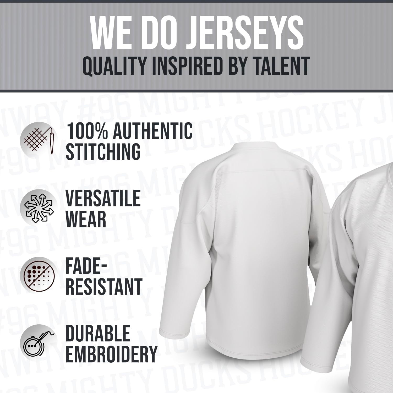 Essential Blank Hockey Jersey with Stripes – Stitched Letters, Breathable Mesh, Durable Polyester, Adult, S–5XL