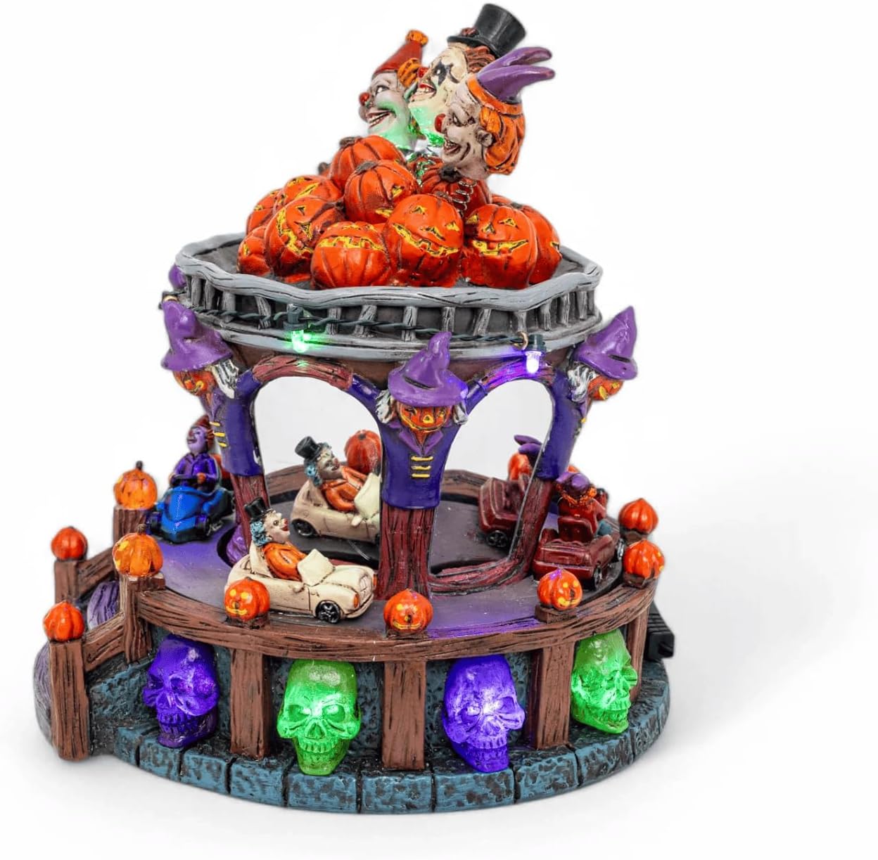 Clown Car Corral Animated Halloween Village with Lights and Sound