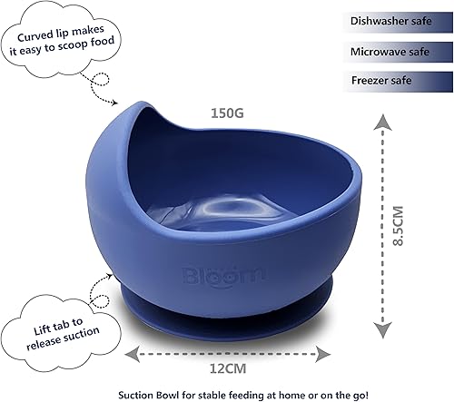 Miniatura 3 de Juego de alimentación de silicona para bebés, juego de suministros de destete para bebés, juego de platos de autoalimentación para niños pequeños