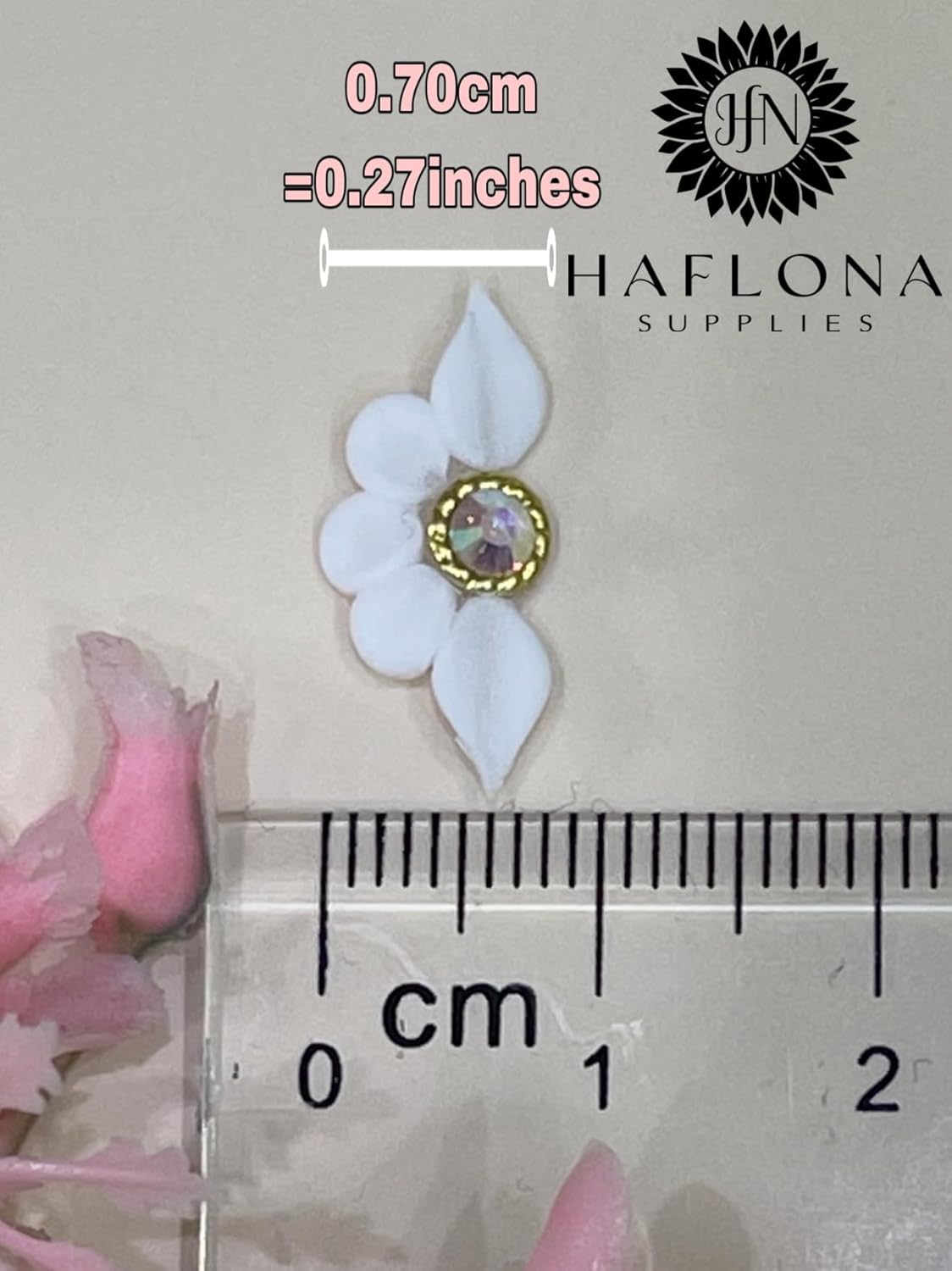Set 10Pcs 3D Sweet Season Poinettia (5 Petals) Flower Nail Art Charms Handmade by Acrylic Powder Design Acrylic Nail Art for Women Girls (Black 15-10Pcs)