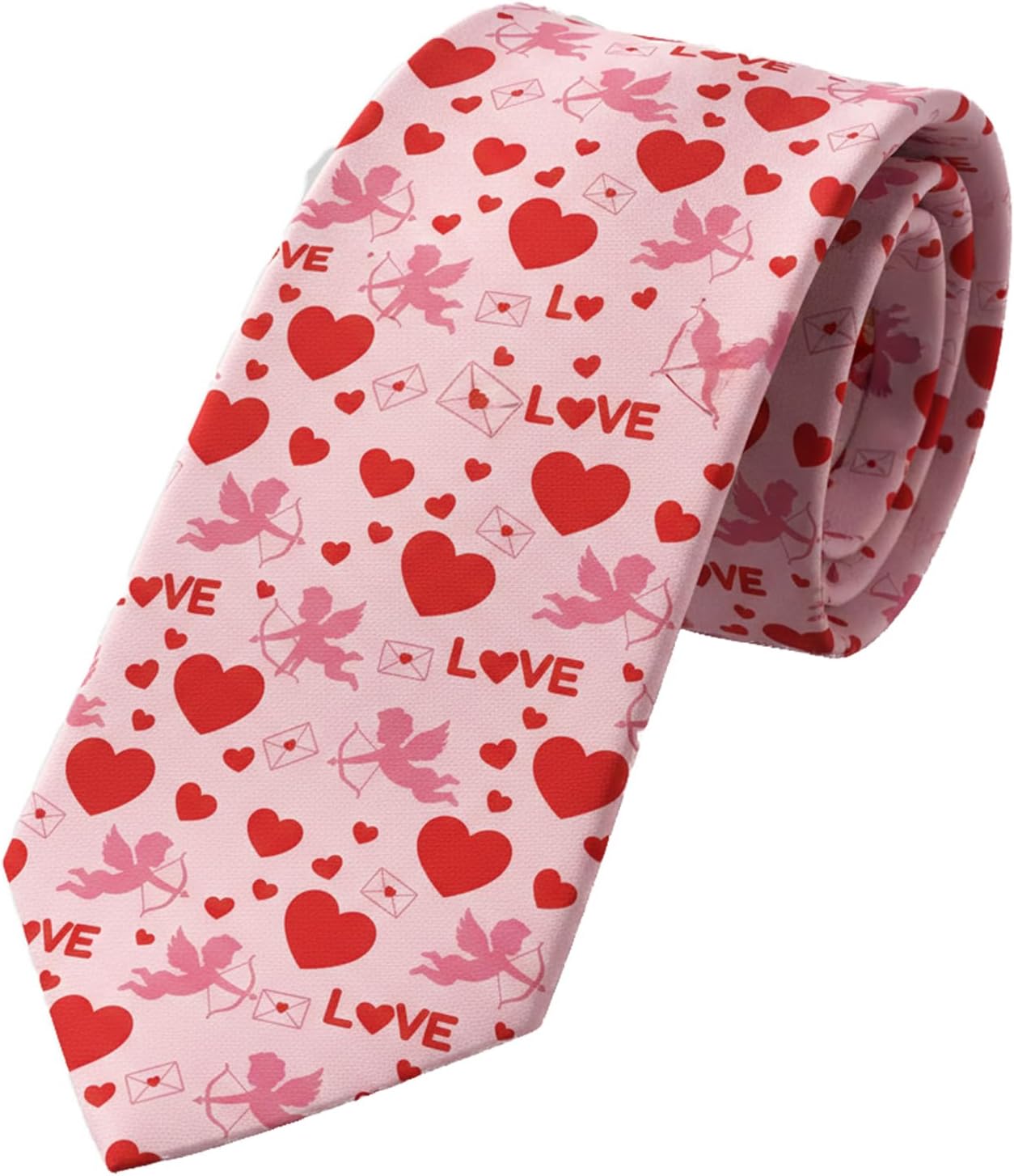 WOAIDY Men's Valentine’s Day Novelty Necktie, Romantic Holiday Gift for Him