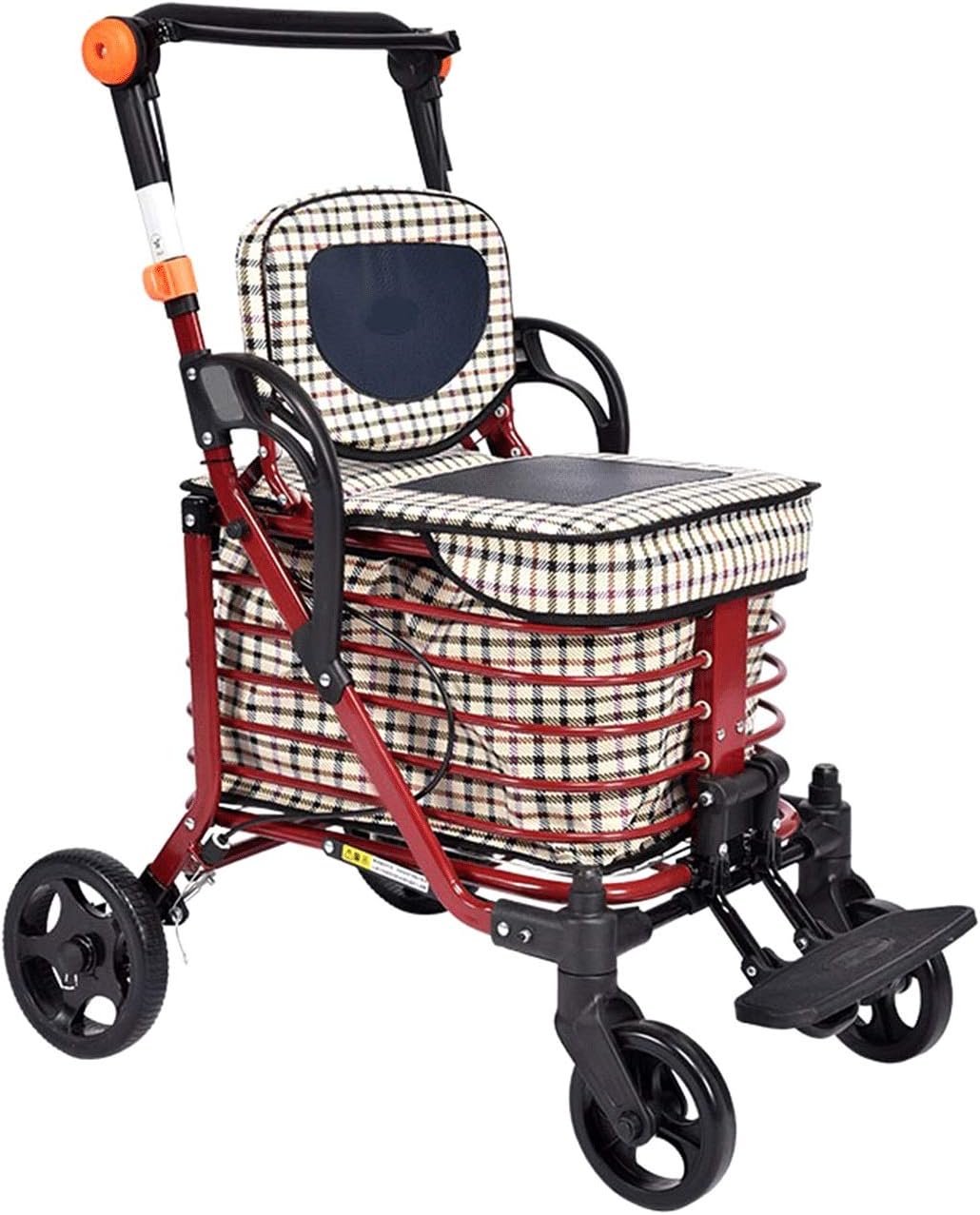 Foldable Lightweight Rolling Walker with Seat and 4 Wheels