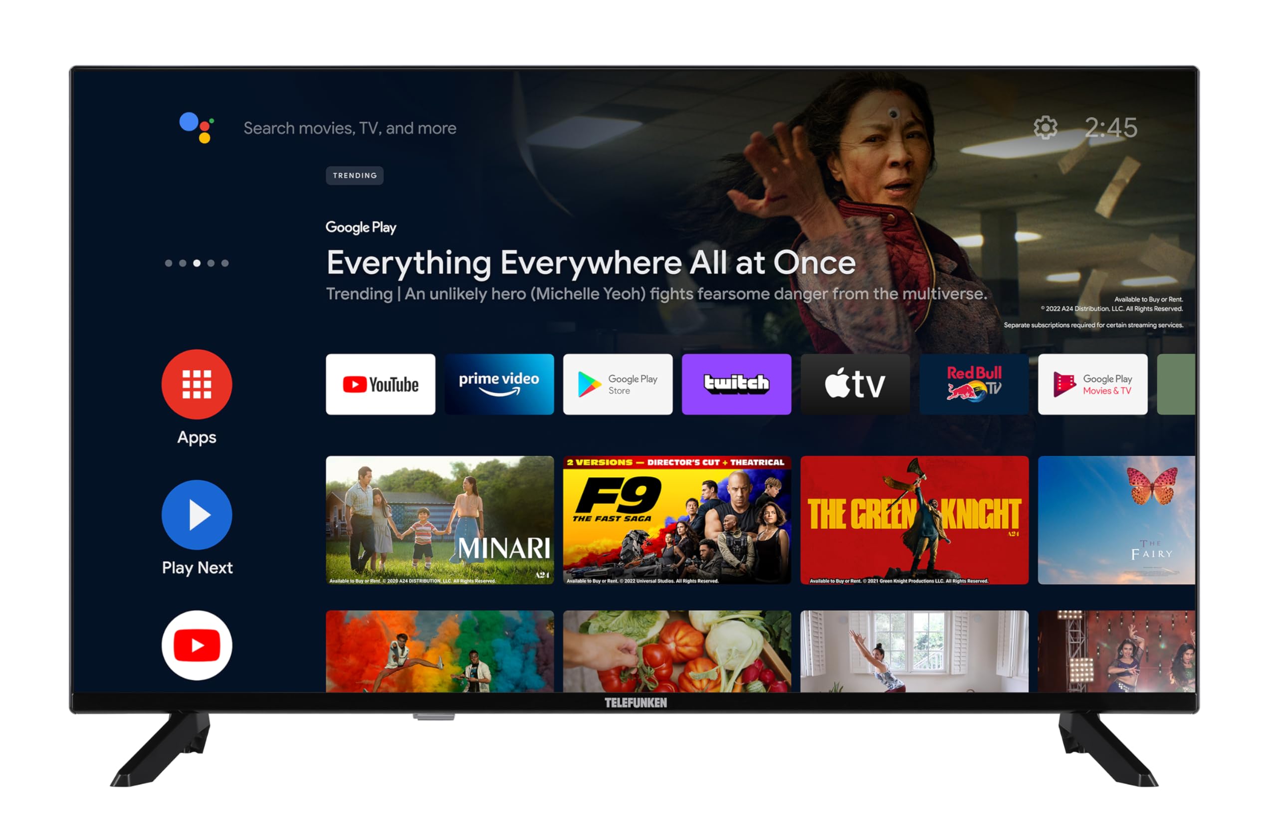 Telefunken QLED TV 32 pulgadas TV Full HD Android Smart TV (HDR, triple sintonizador, Bluetooth) QF32AN750S
