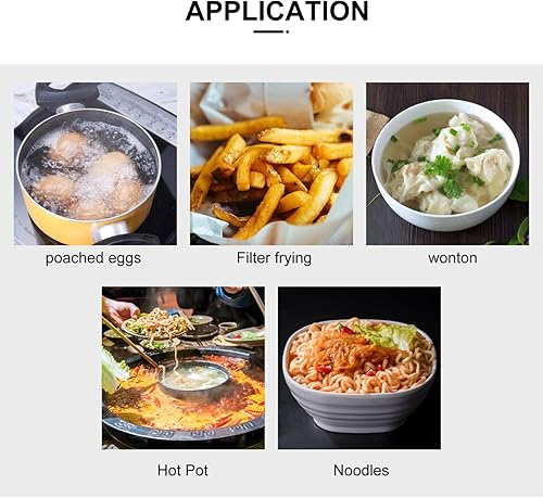 Miniatura 3 de Luxshiny Cesta para freidora, cesta para freír con asa, chips franceses, colador de acero inoxidable, herramienta de cocina, presentación de