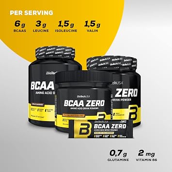 BioTechUSA BCAA Zero | Essential Amino Acid Powder | 6g BCAA with Instant L-Leucine | Vegan | Sugar-Free, Lactose-Free, Gluten-Free, 360 g, Watermelon