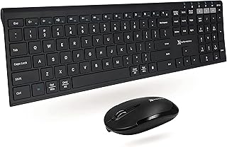 X9 Performance Bluetooth Keyboard and Mouse Combo - (Dual BT + 2.4G) Multi Device Keyboard - Rechargeable Bluetooth Mouse and Keyboard Combo - Great for Home or Office - Wireless Keyboard Mouse Combo