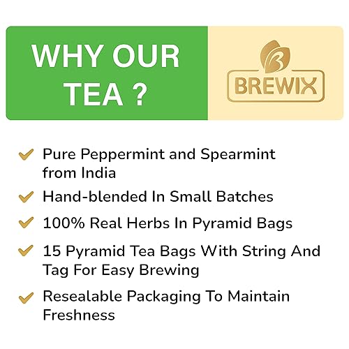 Vista 191 de BREWIX Bolsas de té de albahaca sagrada (15 bolsas de té piramidales) Camiseta con hojas de tulsi y manzanilla Sin cafeína, té de hierbas