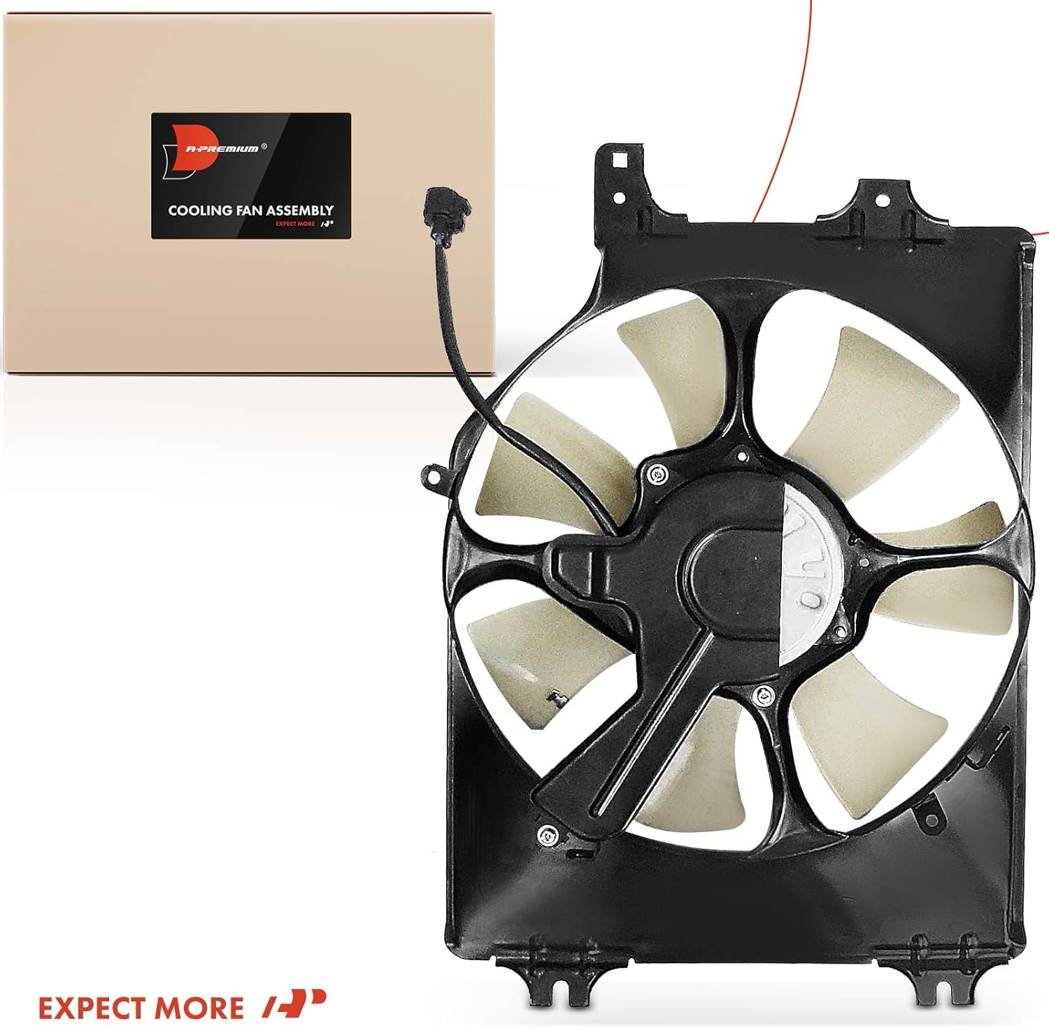 A-Premium A/C Condenser Fan Assembly Compatible with Select Acura Models - RL 2005-2012, 3.5L 3.7L - Replace# 38611RJAJ01, 38616RJAJ01