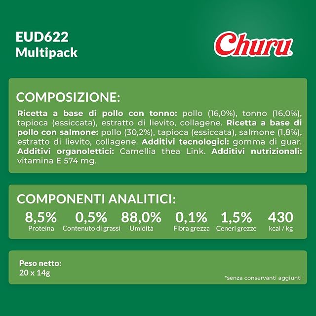 Foto 4 de 4 de INABA Churu Snack para Perros, Multipack Pollo con Pescado, 20 Sticks x 14g