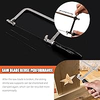 Vista 4 de Tanstic Kit de marco de sierra de joyería de 15 piezas con cuchillas, juego de abrazaderas de pasador de banco, pasador de banco con ranura en V