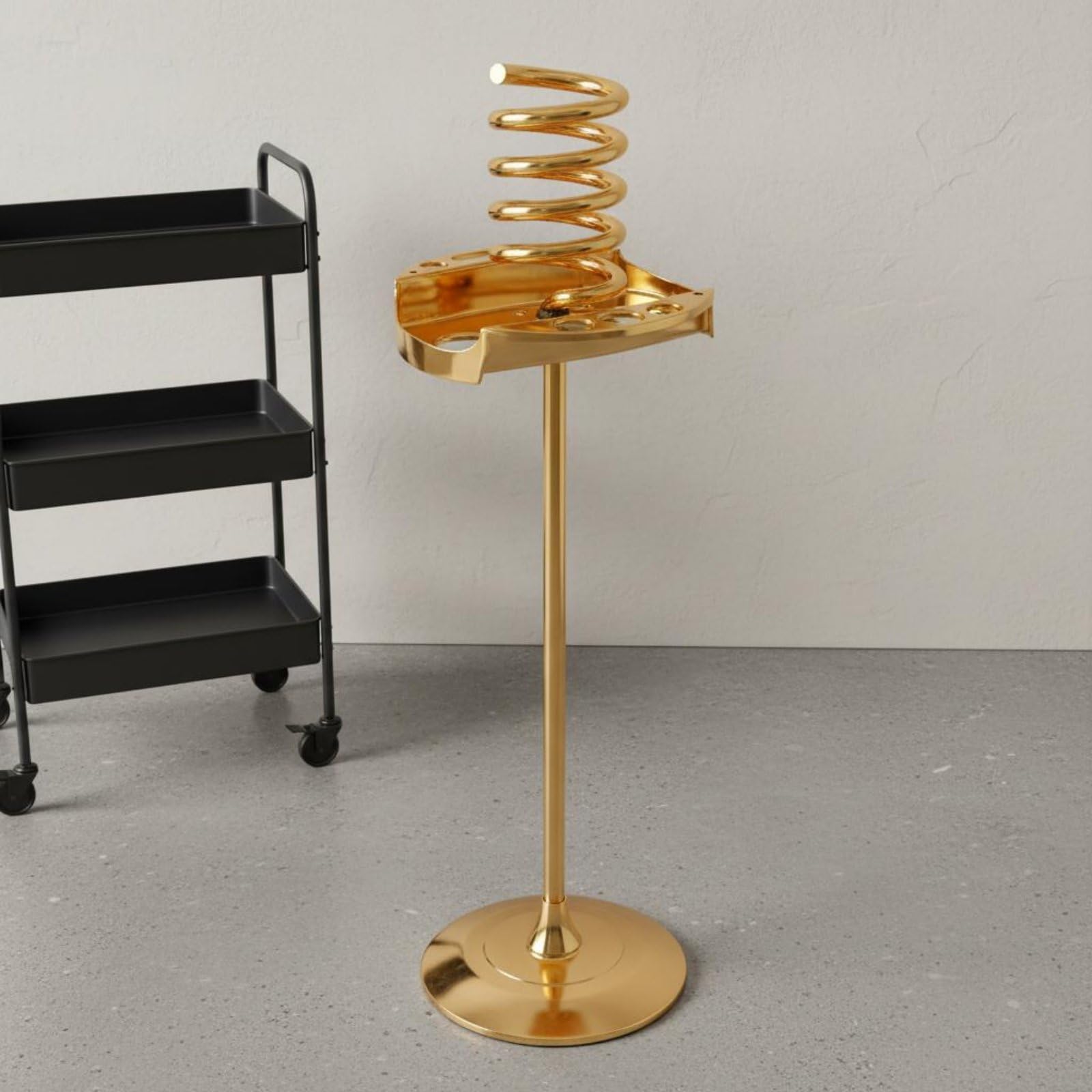 predolo Soporte Secador de Pelo Soporte Organizador Portaherramientas Estación de Estilismo de Acero Inoxidable con Base Antivuelco Robusta Adecuado para, Plata