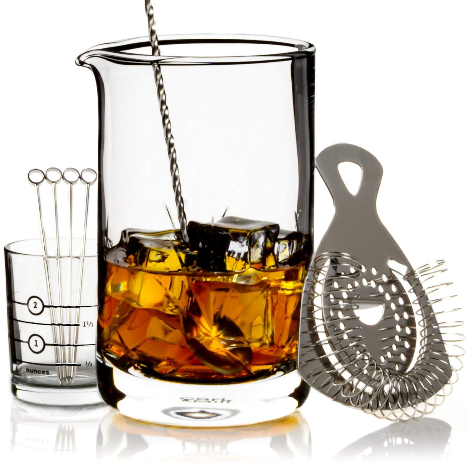 Buy Cork & Mill Cocktail Mixing Glass Set Old Fashioned Kit 24 oz