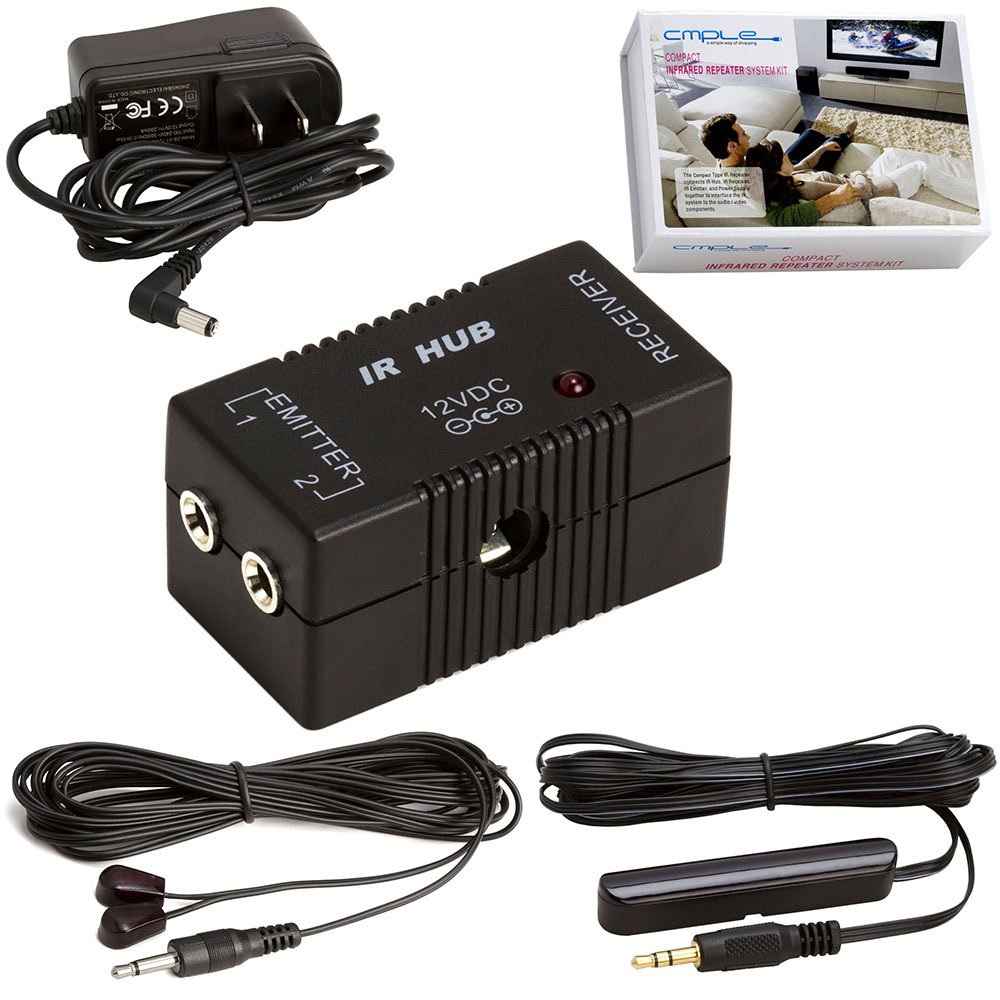 Cmple - Compact Premium Remote Control Repeater IR Infrared Repeater Kit System IR Emitters Extender