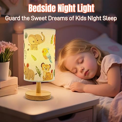 Miniatura 4 de Lámpara de mesa infantil con diseño de animales de safari, regalo de Navidad para niños y niñas, luz nocturna regulable de 3 colores con elefante,