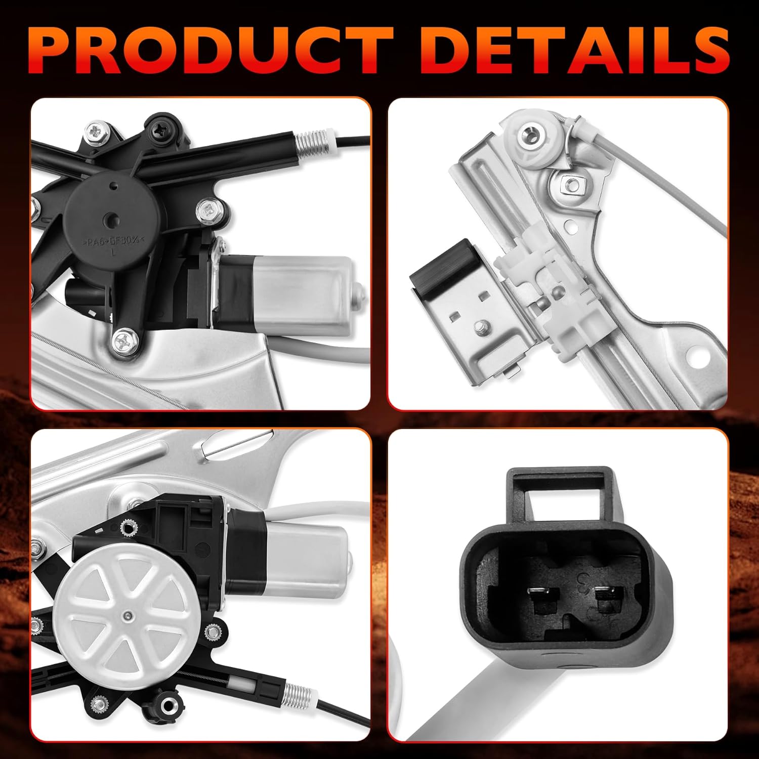 Power Window Regulator with Motor Front Left Driver Side Compatible with 2007–2014 Chevy Silverado 1500 2500 3500HD, Avalanche, Suburban 1500/2500, Tahoe, GMC Sierra/Yukon/Yukon XL, Replace 741-442