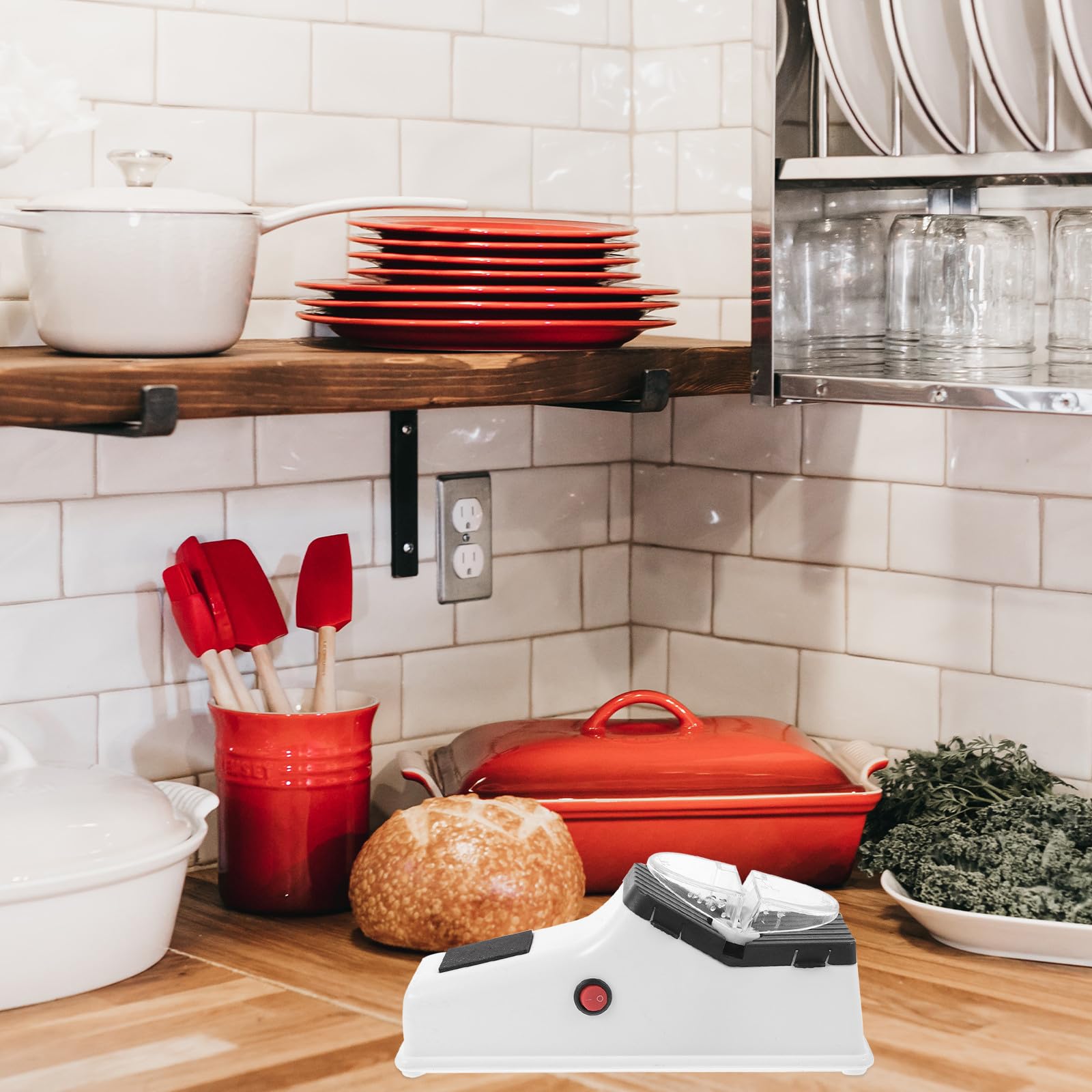 Afilador de Tijeras y Cuchillos Rápido y Portátil Eléctrico USB Diseño en Pp y Afilado para Cocina para Uso Doméstico