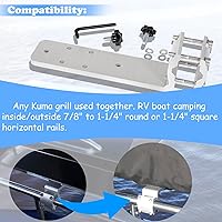 Vista 2 de 58182 Stow N' Go Soporte de montaje en riel para parrilla, compatible con cualquier parrilla Kuma y RV Boat Camping Interior/Fuera de borda 7/8" a