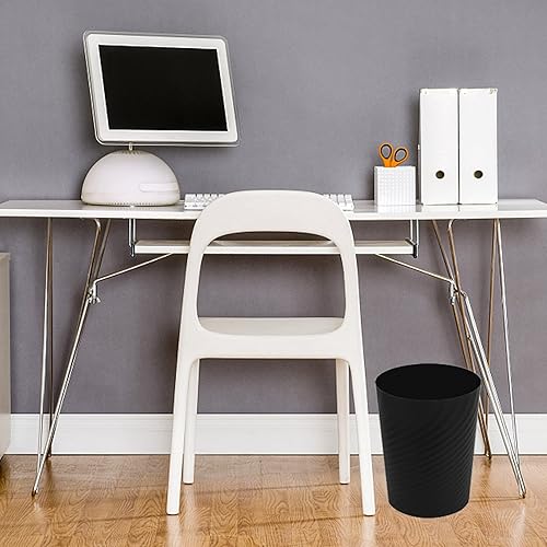 Miniatura 3 de UUJOLY Cubo de basura pequeño de plástico, cesta de basura para baños, lavandería, cocinas, oficinas, habitaciones de niños, dormitorios (negro, 1.8