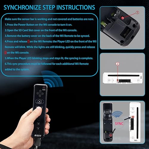 Miniatura 2 de Wii Remote Controllers with Motion Plus and Wii Nunchucks, Remote Controller Compatible with Wii Wii U (Black) - 2 Packs